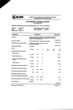 Сертификат Розистарк 10 мг таблетки 28 шт