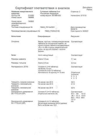 Сертификат Гутталакс таблетки 5 мг 20 шт