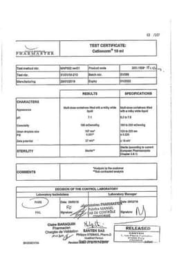Сертификат Катионорм капли глазные 10 мл