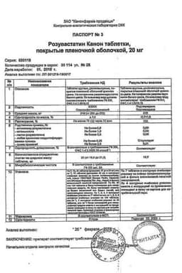 Сертификат Розувастатин