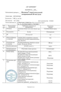 Сертификат Назонекс