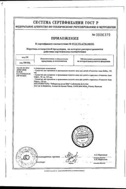 Сертификат Риностоп Аква Беби спрей назальный 125 мл