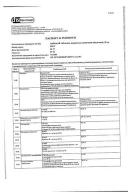 Сертификат Арбидол 50 мг таблетки 20 шт