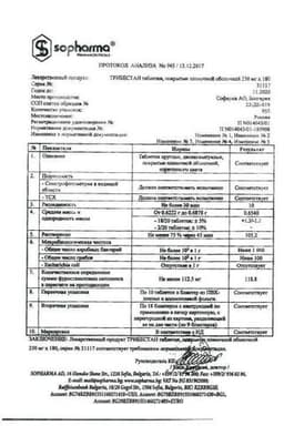 Сертификат Трибестан 250 мг таблетки 180 шт