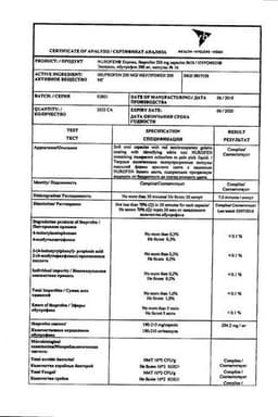 Сертификат Нурофен Экспресс 200 мг капсулы 16 шт