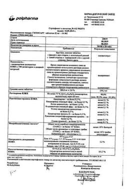 Сертификат Гипосарт 32 мг таблетки 28 шт