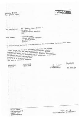 Сертификат Клотримазол-Тева 1% крем для наружного применения 30 г