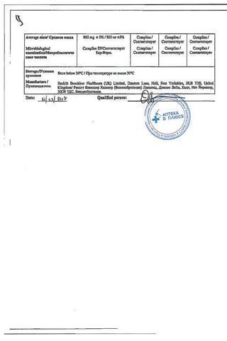 Сертификат Гевискон таблетки жевательные мятные 250 мг 12 шт