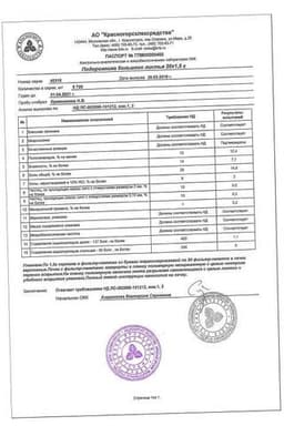 Сертификат Подорожника большого листья фильтр-пакеты 1,5 г 20 шт