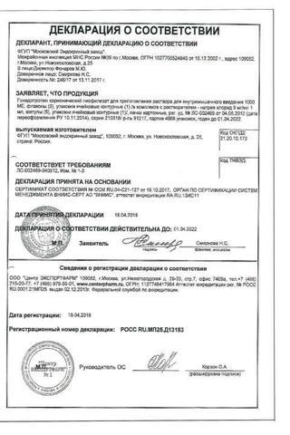 Сертификат Гонадотропин хорионический
