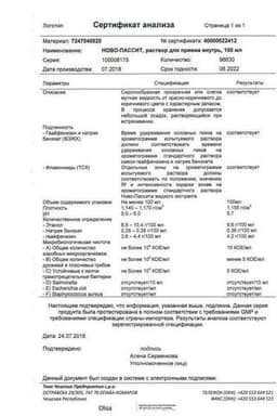 Сертификат Ново-Пассит