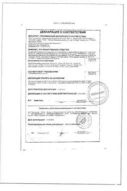 Сертификат Милдронат 100 мг/мл раствор для инъекций 5 мл 20 шт