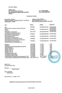 Сертификат Клацид СР