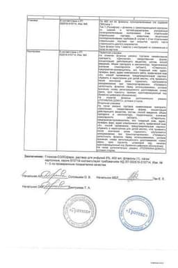 Сертификат Глюкоза-СОЛОфарм