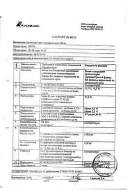 Сертификат Ноноксинол 120 мг суппозитории вагинальные 10 шт