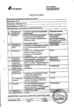 Сертификат Ноноксинол 120 мг суппозитории вагинальные 10 шт
