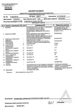 Сертификат Цефекон Д 250 мг суппозитории ректальные для детей 10 шт
