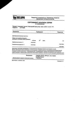 Сертификат Афлодерм 0,05% крем для наружного применения 20 г
