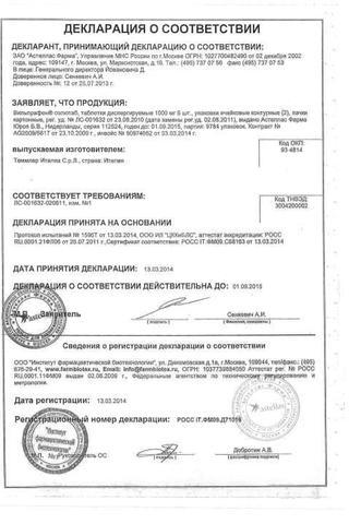 Сертификат Вильпрафен солютаб
