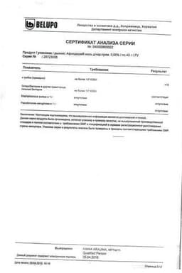 Сертификат Афлодерм 0,05% мазь для наружного применения 40 г