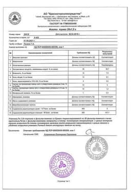 Сертификат Фиалка трава фильтр-пакеты 1,5 г 20 шт