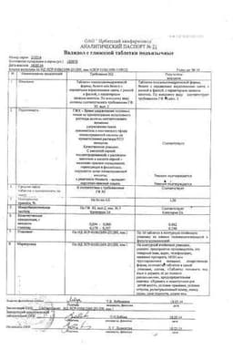 Сертификат Валидол с глюкозой 60 мг+188 мг таблетки подъязычные 10 шт