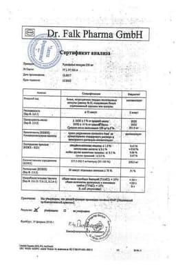 Сертификат Урсофальк 250 мг капсулы 100 шт