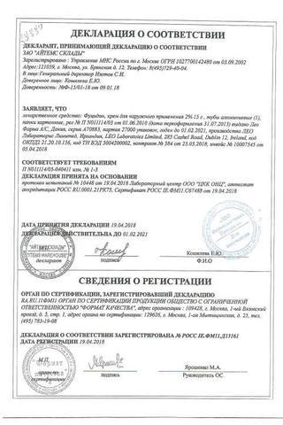 Сертификат Фуцидин крем 2% туба 15 г