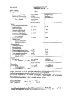 Сертификат Нейробион 100 мг+100 мг+1 мг раствор для инъекций 3 мл 3 шт