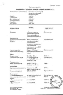 Сертификат Кардиомагнил 75 мг+15,2 мг таблетки 100 шт