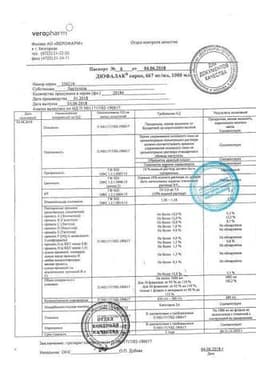 Сертификат Дюфалак сироп 1000 мл