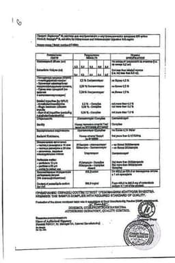 Сертификат Баралгин М 500 мг/мл раствор для инъекций 5 мл 5 шт