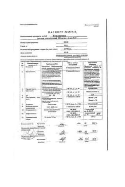 Сертификат Кордиамин 250 мг/мл раствор для инъекций 1 мл 10 шт