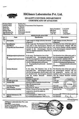 Сертификат Бруфика Плюс 100 мг+162,5 мг/5 мл суспензия для приема внутрь Для детей 100 мл