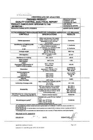 Сертификат Фавирокс таблетки 500 мг 7 шт