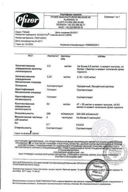 Сертификат Ксалатан 0,005% капли глазные 2,5 мл