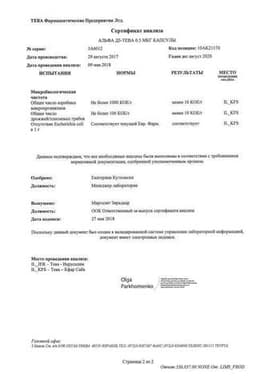 Сертификат Альфа Д3 0,5 мкг капсулы 30 шт