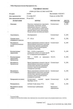Сертификат Альфа Д3 0,25 мкг капсулы 30 шт