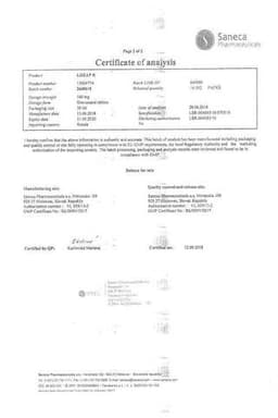 Сертификат Лозап 100 мг таблетки 30 шт