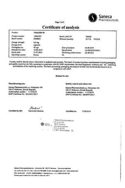Сертификат Фокусин 0,4 мг капсулы с модифицированным высвобождением 90 шт