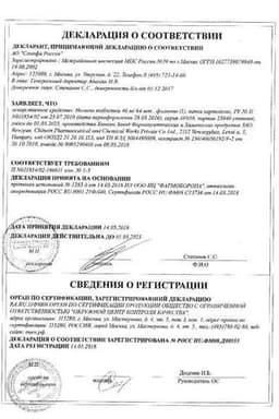 Сертификат Но-шпа 40 мг таблетки 64 шт