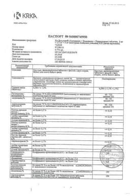 Сертификат Ко-Дальнева 5 мг+1,25 мг+4 мг таблетки 30 шт