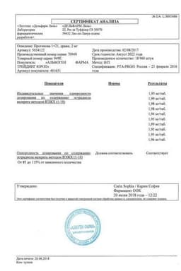 Сертификат Прогинова 2 мг драже 21 шт