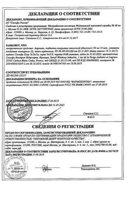 Сертификат Апровель 150 мг таблетки 28 шт