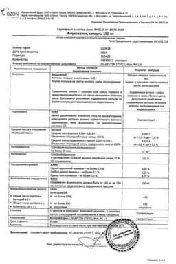 Сертификат Флуконазол 150 мг капсулы 2 шт