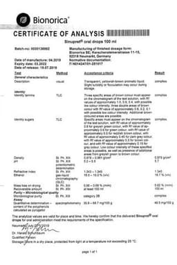 Сертификат Синупрет капли для приема внутрь 100 мл