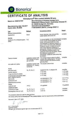 Сертификат Климадинон таблетки 60 шт