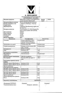 Сертификат Супракс Солютаб 400 мг таблетки диспергируемые 7 шт