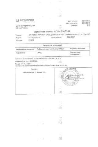 Сертификат Синафлан-Акрихин