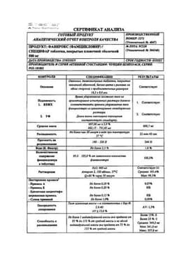 Сертификат Фавирокс 500 мг таблетки 7 шт